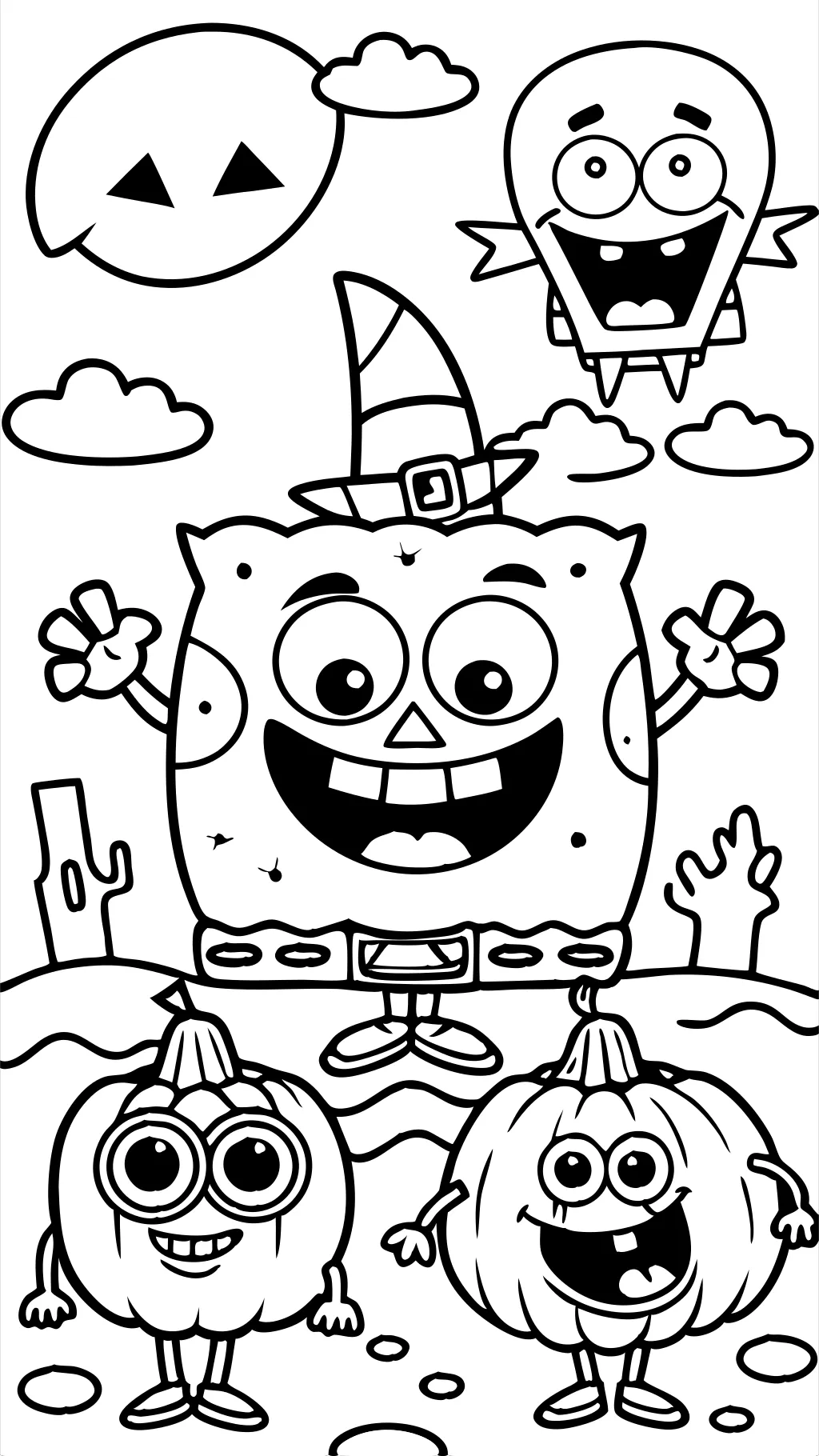 Páginas para colorear de Halloween de Bob Esponja